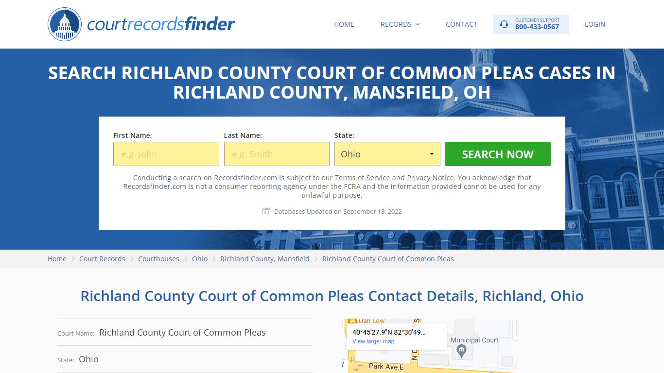 Richland County Court of Common Pleas Case Search - RecordsFinder