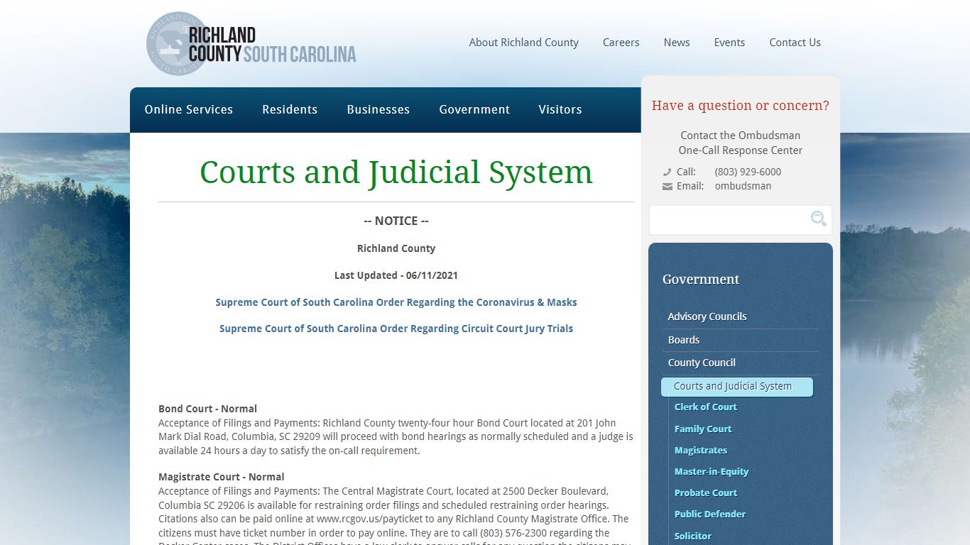 Richland County > Government > Courts and Judicial System